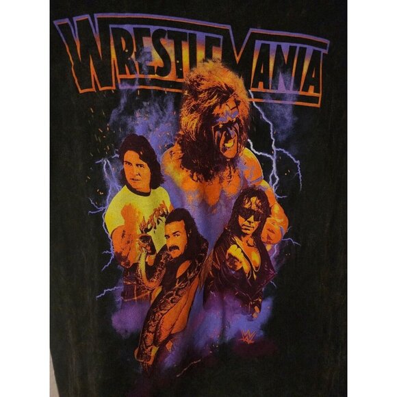 WWE WWF Wrestlemania T-Shirt Mens Sz S | Warrior Piper Bret Hart Jake the Snake - Picture 2 of 4
